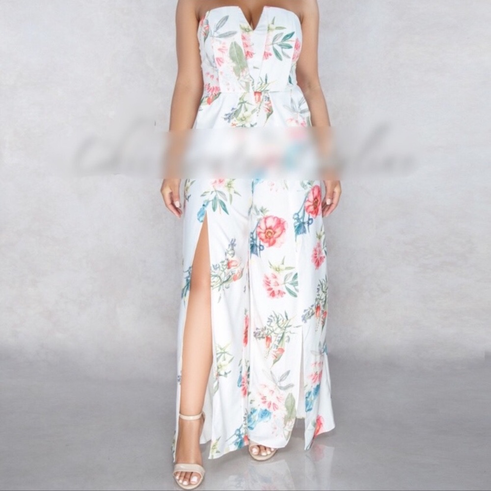 🆕 Strapless Wide Leg Jumpsuit